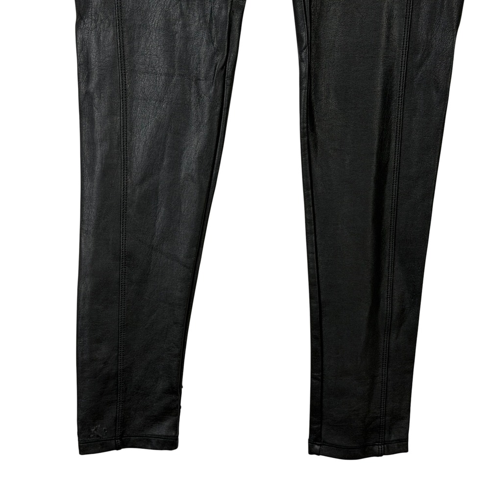 Vylette Black Faux Leather High Rise Ponte Leggings Women's Medium Seam Detail - Picture 4 of 9